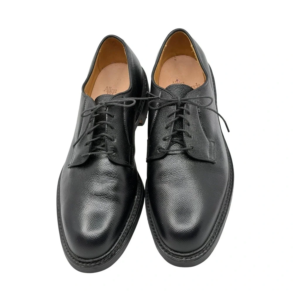 Allen Edmonds Warton Mens Black Pebbled Leather Derby Lace-Up Shoes 9.5 D
